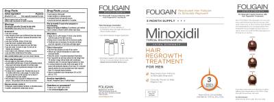 Foligain υγρή Μινοξιδίλη 5%  (Για άνδρες -3 τεμ.)