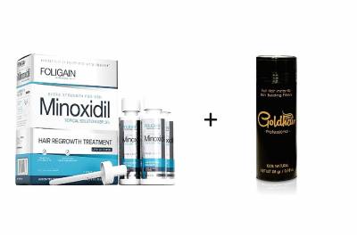Foligain Low acohol   5% (  -3 .) + Goldhair Building Fibers 28g